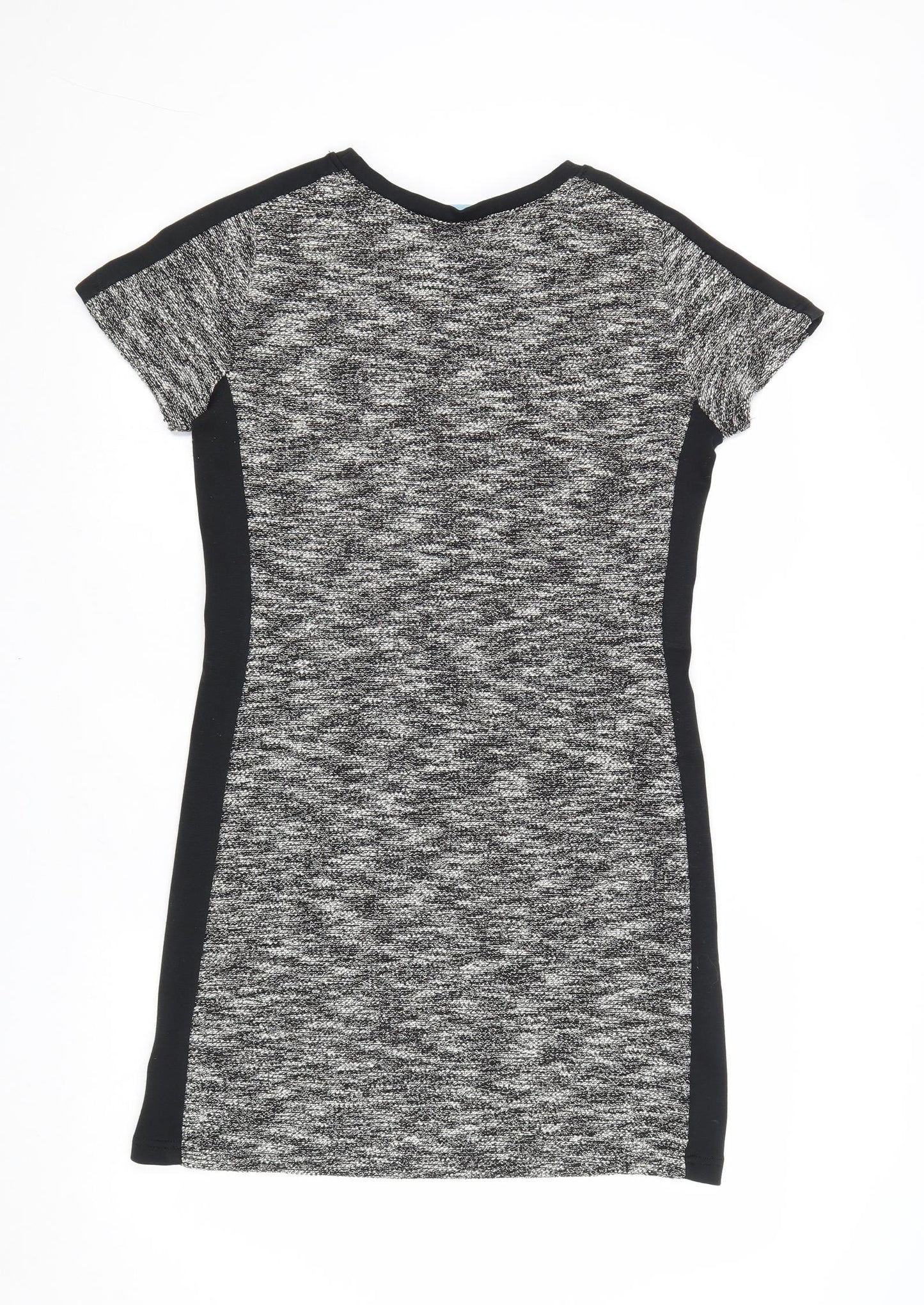 Avenue Womens Black Geometric Polyester A-Line Size 12 Round Neck Pullover