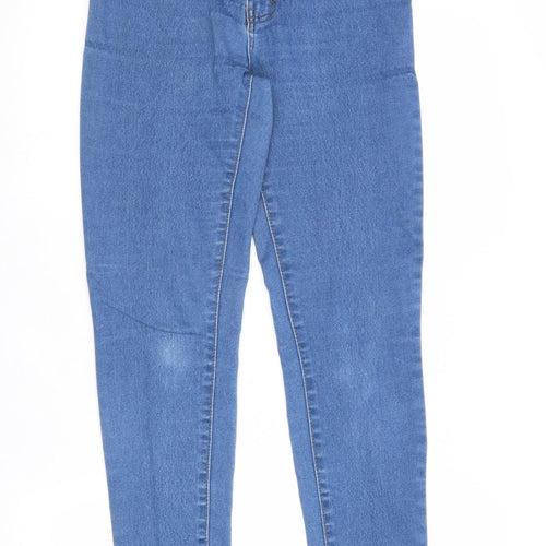 Denim & Co. Womens Blue Cotton Skinny Jeans Size 10 Regular Zip