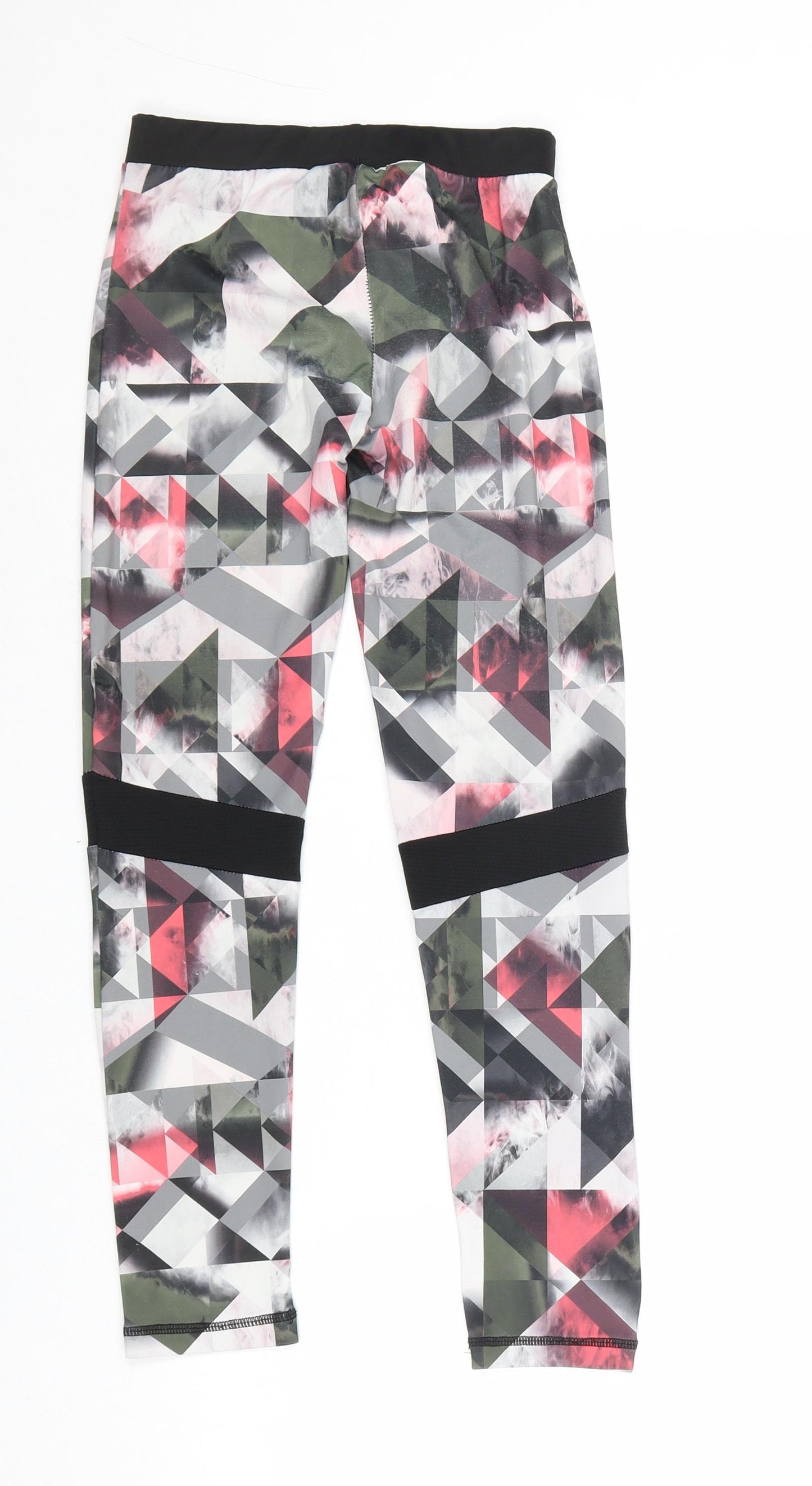 Primark Girls Multicoloured Geometric Polyester Jogger Trousers Size 9-10 Years Regular Pullover - Leggings