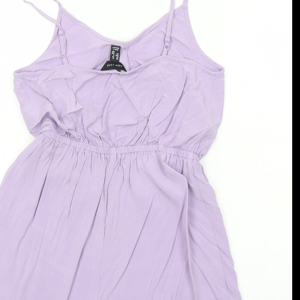 New Look Womens Purple Viscose Playsuit One-Piece Size 12 Pullover