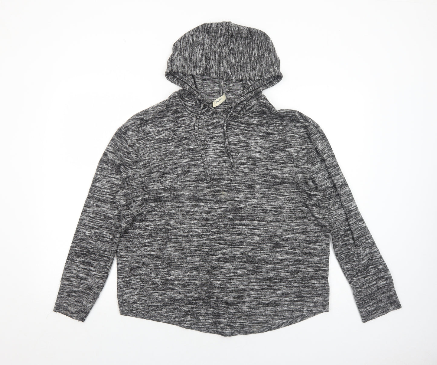 Papaya Womens Grey Viscose Pullover Hoodie Size M Pullover