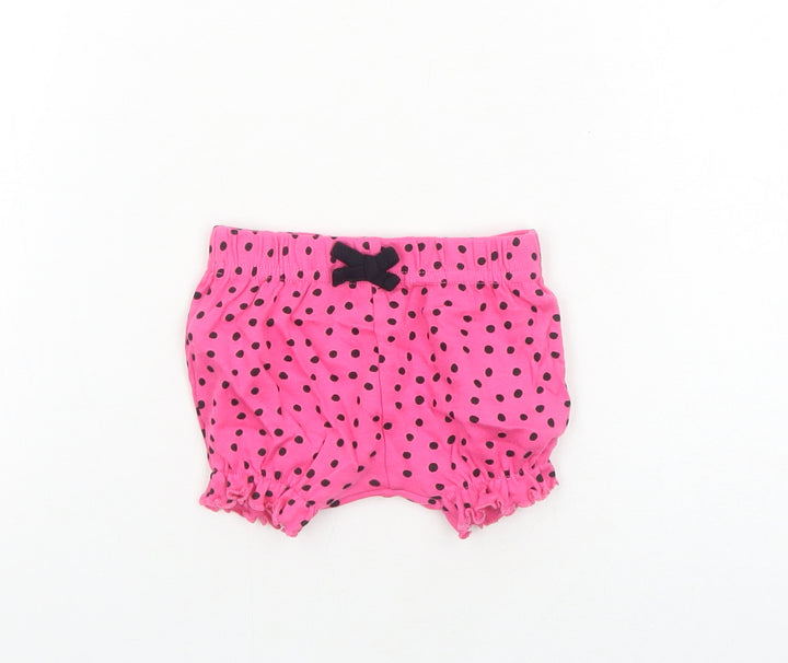 PEP&CO Girls Pink Polka Dot Cotton Cropped Trousers Size 3-6 Months Pullover - Shorts