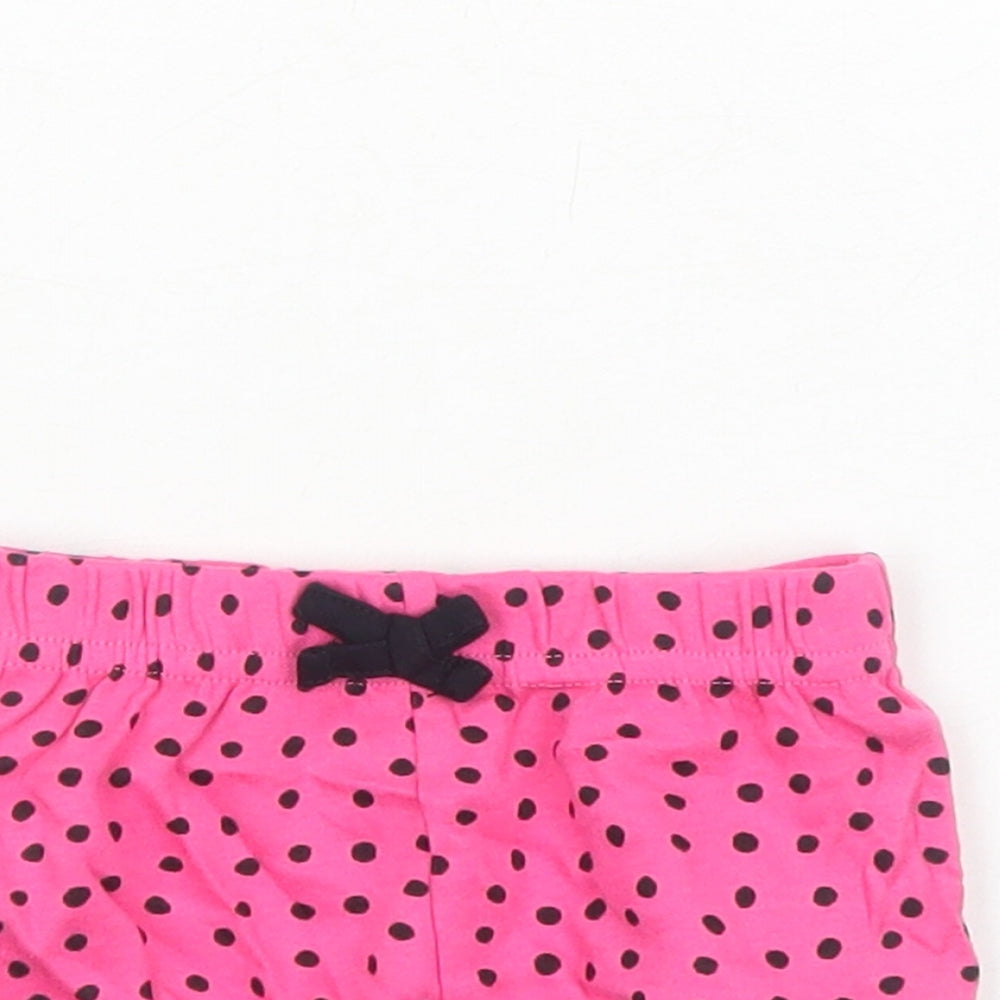 PEP&CO Girls Pink Polka Dot Cotton Cropped Trousers Size 3-6 Months Pullover - Shorts