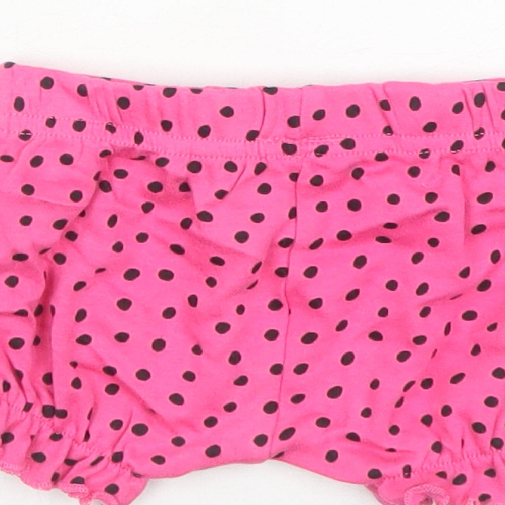PEP&CO Girls Pink Polka Dot Cotton Cropped Trousers Size 3-6 Months Pullover - Shorts