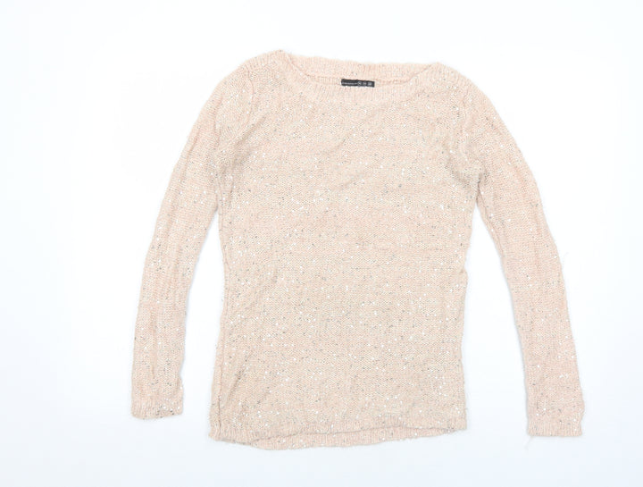 Atmosphere Womens Pink Boat Neck Acrylic Pullover Jumper Size 10