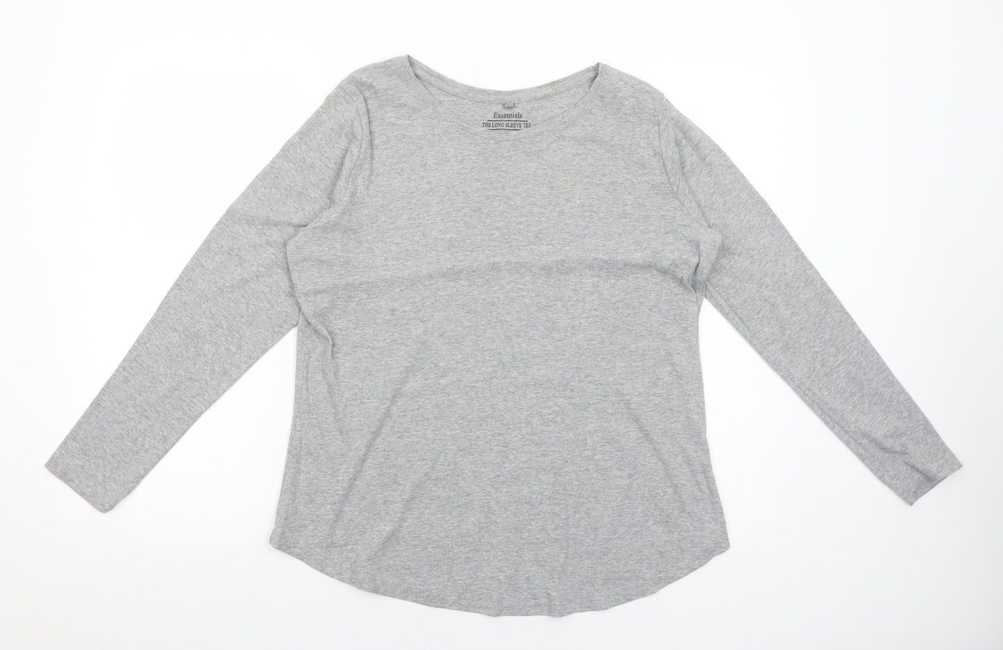 Essentials Womens Grey Cotton Basic T-Shirt Size 20 Round Neck