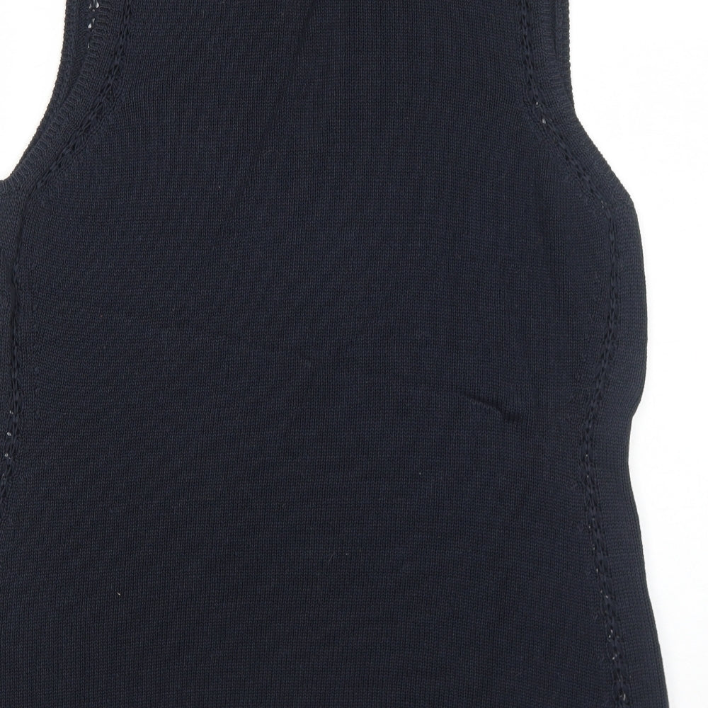 Marina Rinaldi Womens Black V-Neck Cotton Pullover Jumper Size L