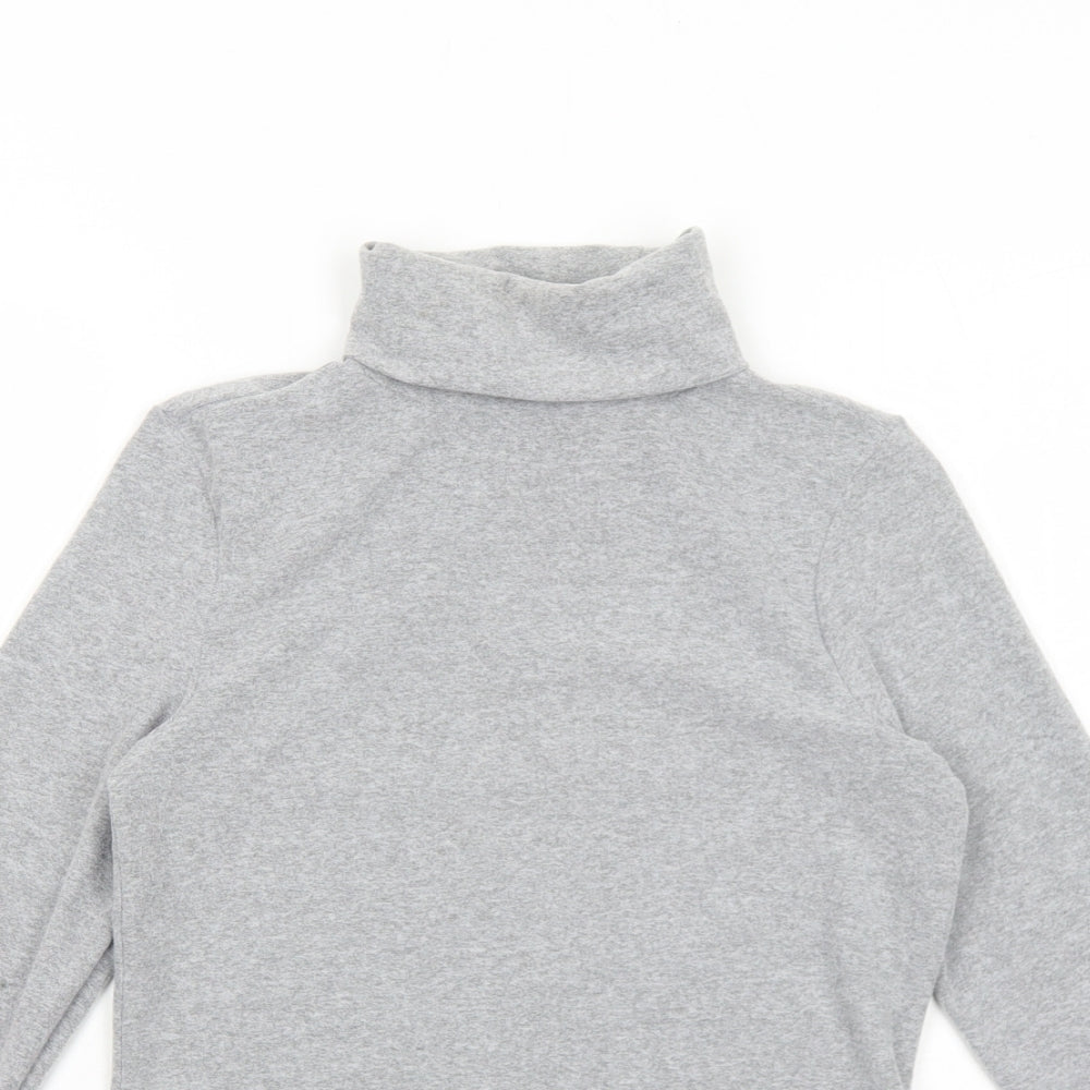 ESMARA Womens Grey Polyester Basic T-Shirt Size 10 Roll Neck