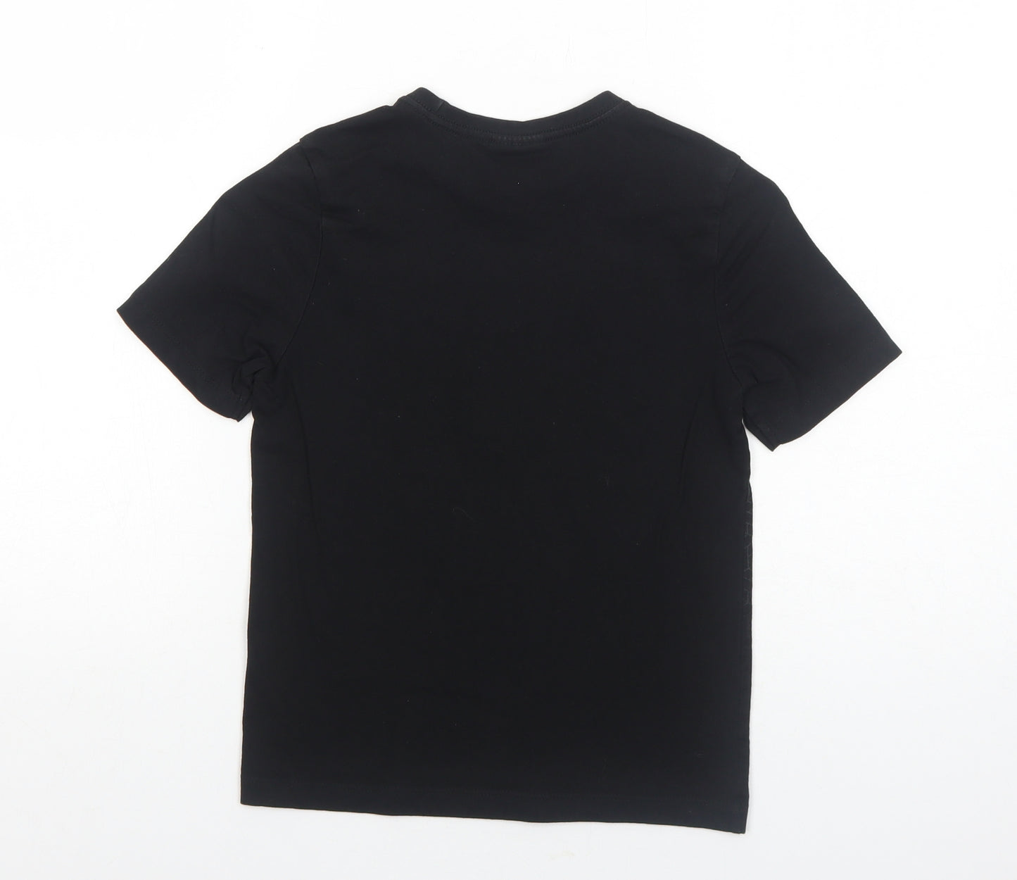 Everlast Boys Black Geometric Cotton Basic T-Shirt Size 9-10 Years Round Neck Pullover