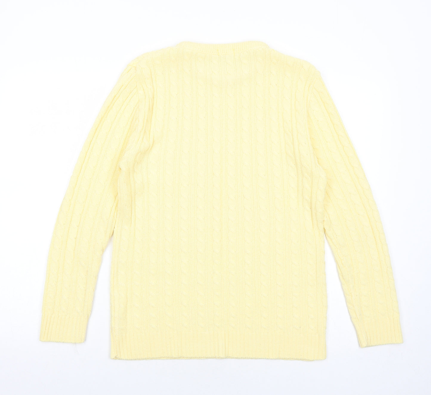 Fashion Alert Womens Yellow Round Neck Acrylic Pullover Jumper Size M