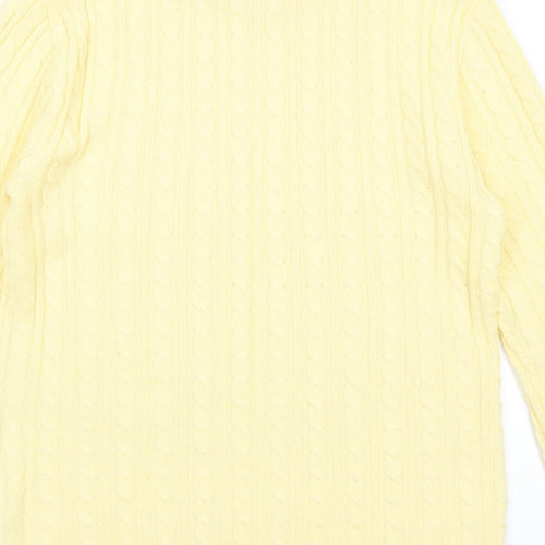 Fashion Alert Womens Yellow Round Neck Acrylic Pullover Jumper Size M