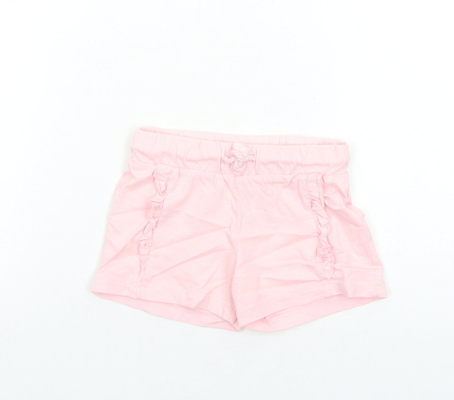 F&F Girls Pink Cotton Sweat Shorts Size 2-3 Years Regular Drawstring