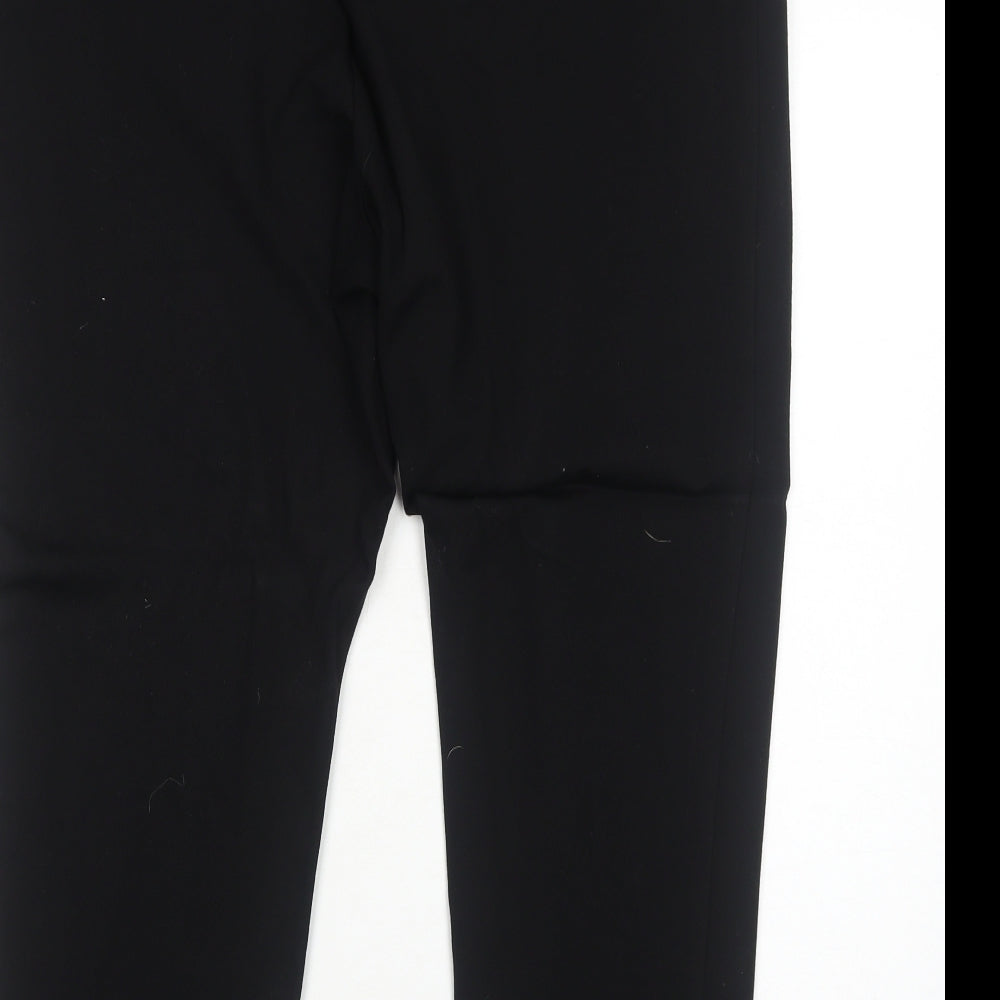 Preworn Womens Black Cotton Trousers Size 20 Regular Zip