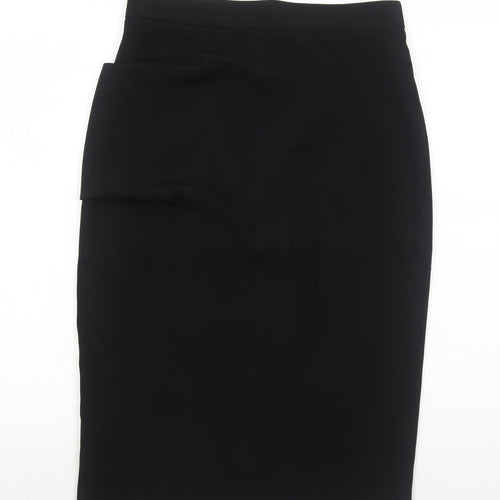 Preworn Womens Black Polyester Straight & Pencil Skirt Size 10 Zip