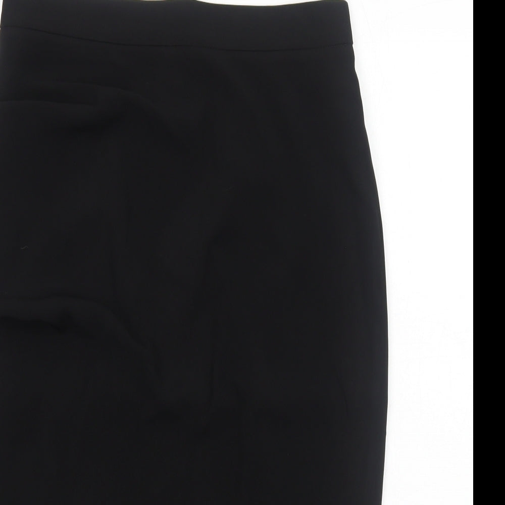 Preworn Womens Black Polyester Straight & Pencil Skirt Size 10 Zip