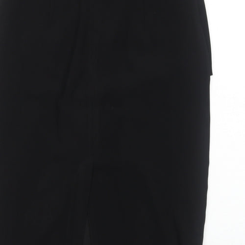 Preworn Womens Black Polyester Straight & Pencil Skirt Size 10 Zip