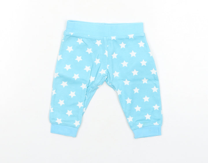 Matalan Boys Blue Cotton Jogger Jeans Size 3-6 Months Pullover - Star Pattern