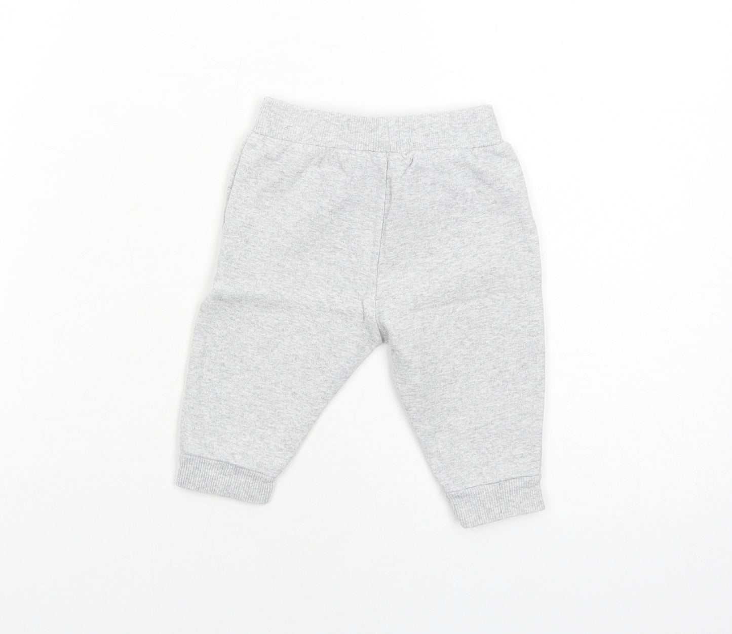 Matalan Baby Grey Cotton Jogger Trousers Size 3-6 Months Drawstring