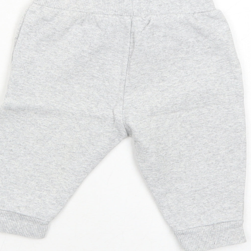 Matalan Baby Grey Cotton Jogger Trousers Size 3-6 Months Drawstring