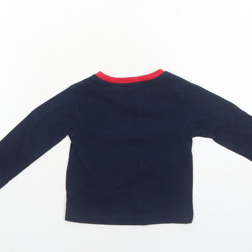 Peacocks Boys Blue Cotton Basic T-Shirt Size 6-9 Months Round Neck Pullover - My 1st Christmas