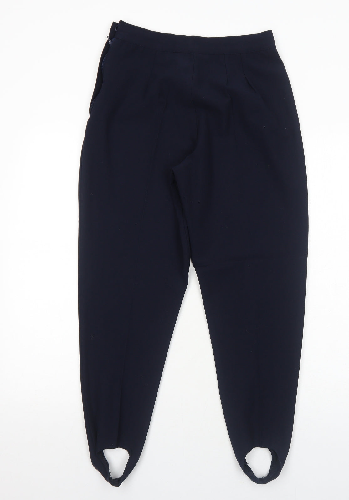 Preworn Womens Blue Viscose Trousers Size 10 Regular Zip - Stirrup