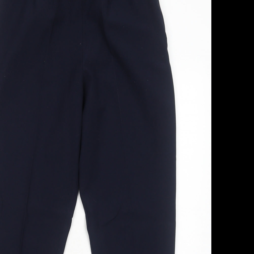 Preworn Womens Blue Viscose Trousers Size 10 Regular Zip - Stirrup