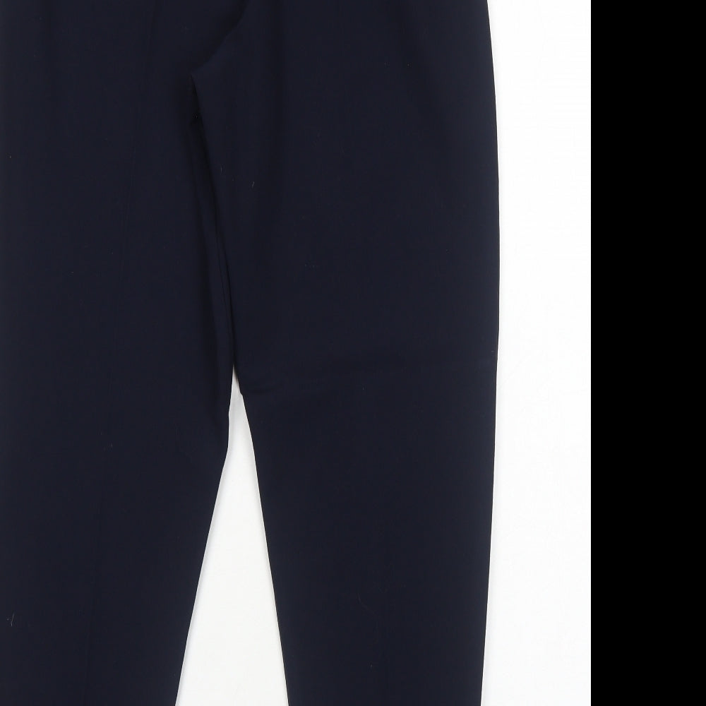 Preworn Womens Blue Viscose Trousers Size 10 Regular Zip - Stirrup