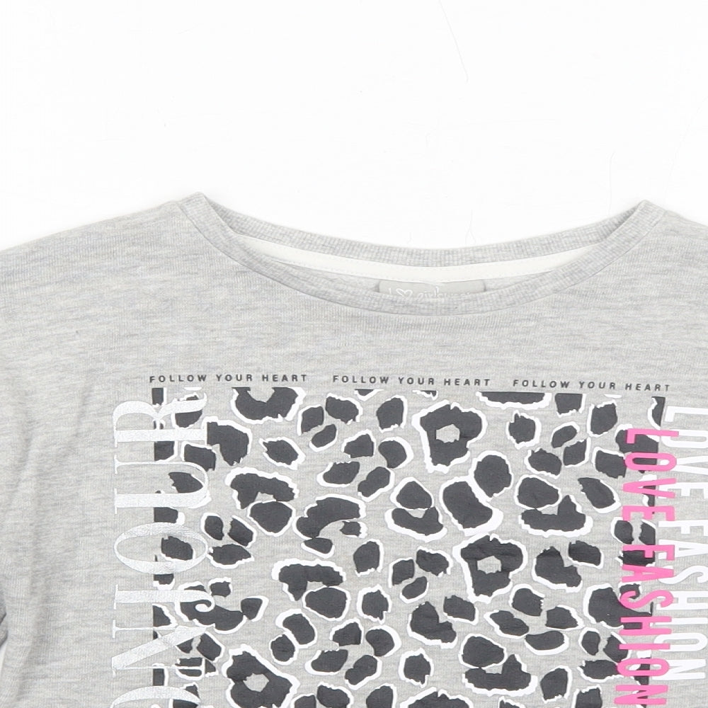 Matalan Girls Grey Cotton Pullover Sweatshirt Size 7 Years Pullover - Bonjour