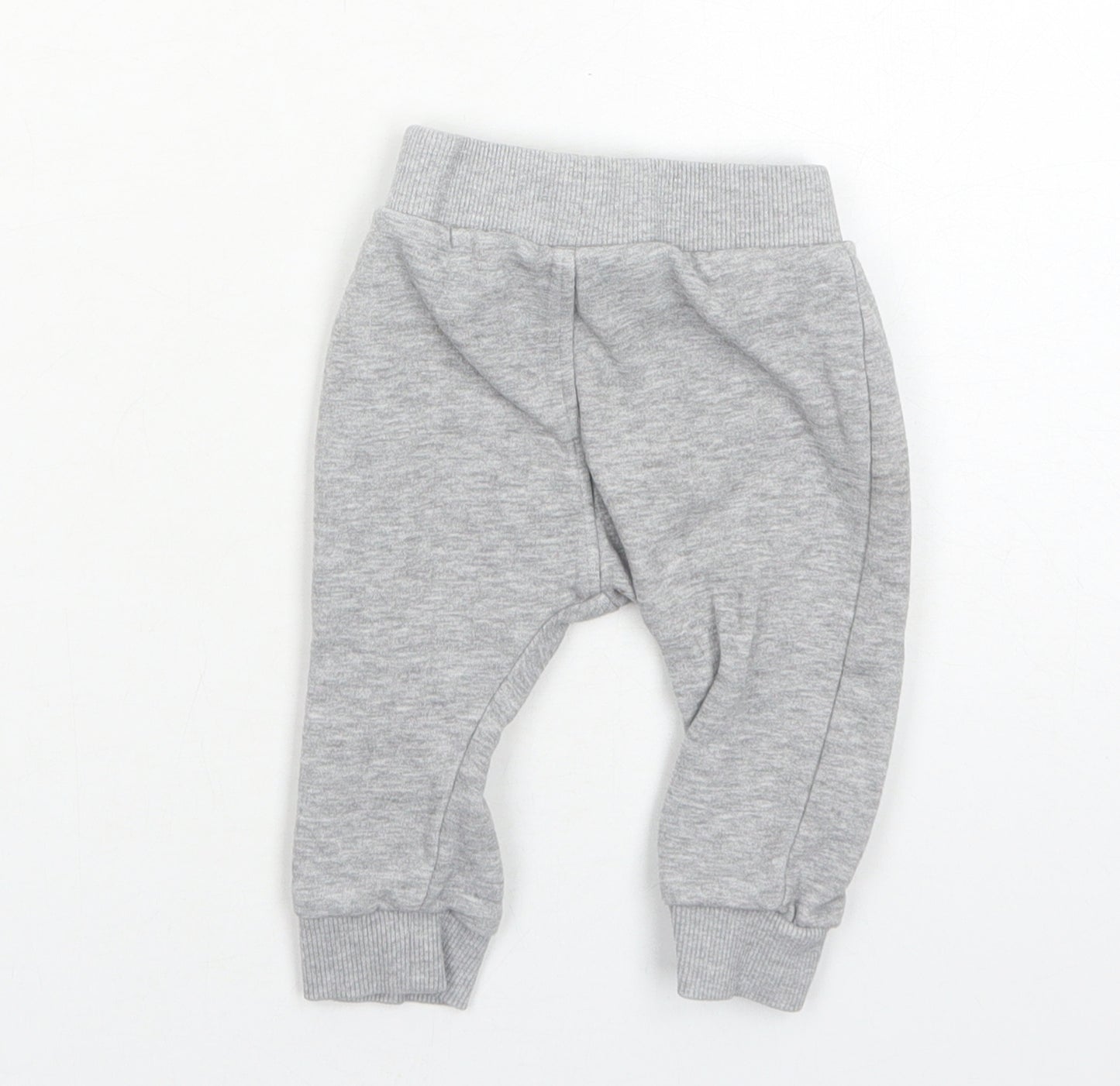 Nutmeg Boys Grey Cotton Jogger Trousers Size 3-6 Months Pullover
