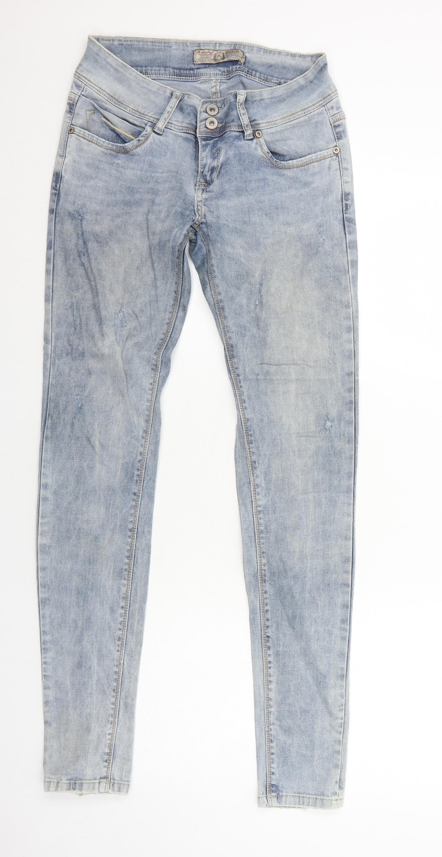 R.Display Womens Blue Cotton Skinny Jeans Size 8 Regular Zip