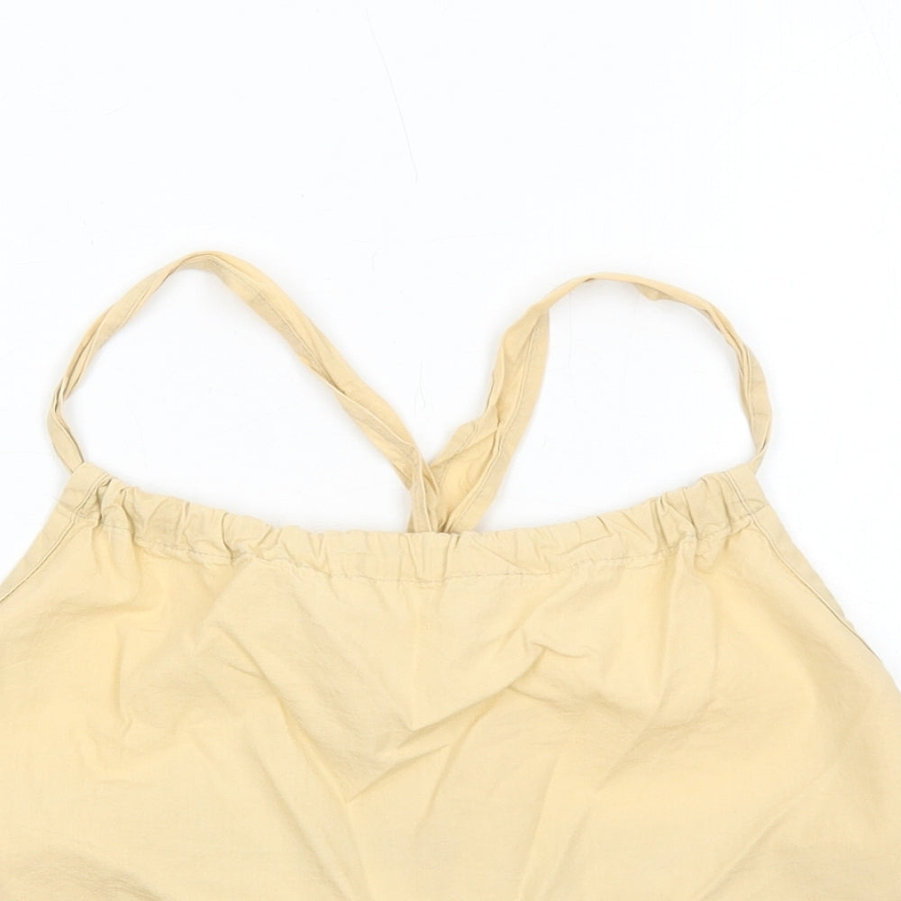 PRETTYLITTLETHING Womens Beige Cotton Basic Tank Size 10 Round Neck