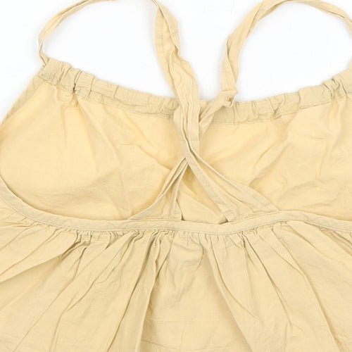 PRETTYLITTLETHING Womens Beige Cotton Basic Tank Size 10 Round Neck