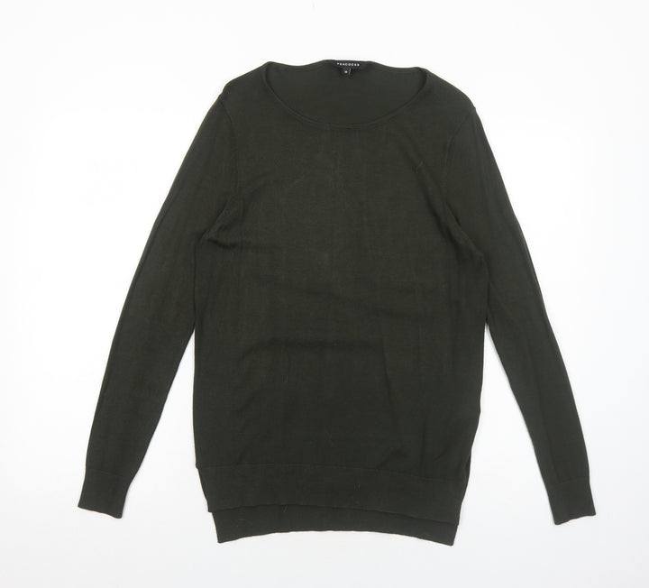 Peacocks Womens Green Round Neck Acrylic Pullover Jumper Size 10