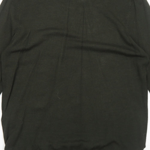 Peacocks Womens Green Round Neck Acrylic Pullover Jumper Size 10