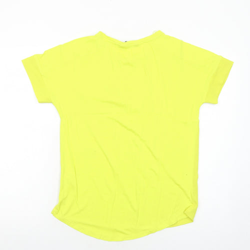 F&F Womens Yellow Polyester Basic T-Shirt Size 8 Round Neck