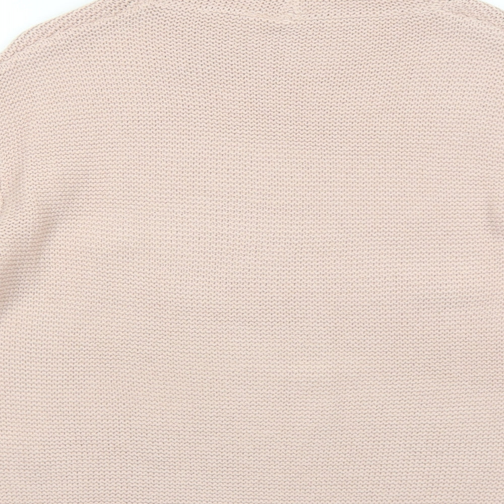 H&M Womens Pink Roll Neck Acrylic Pullover Jumper Size XS