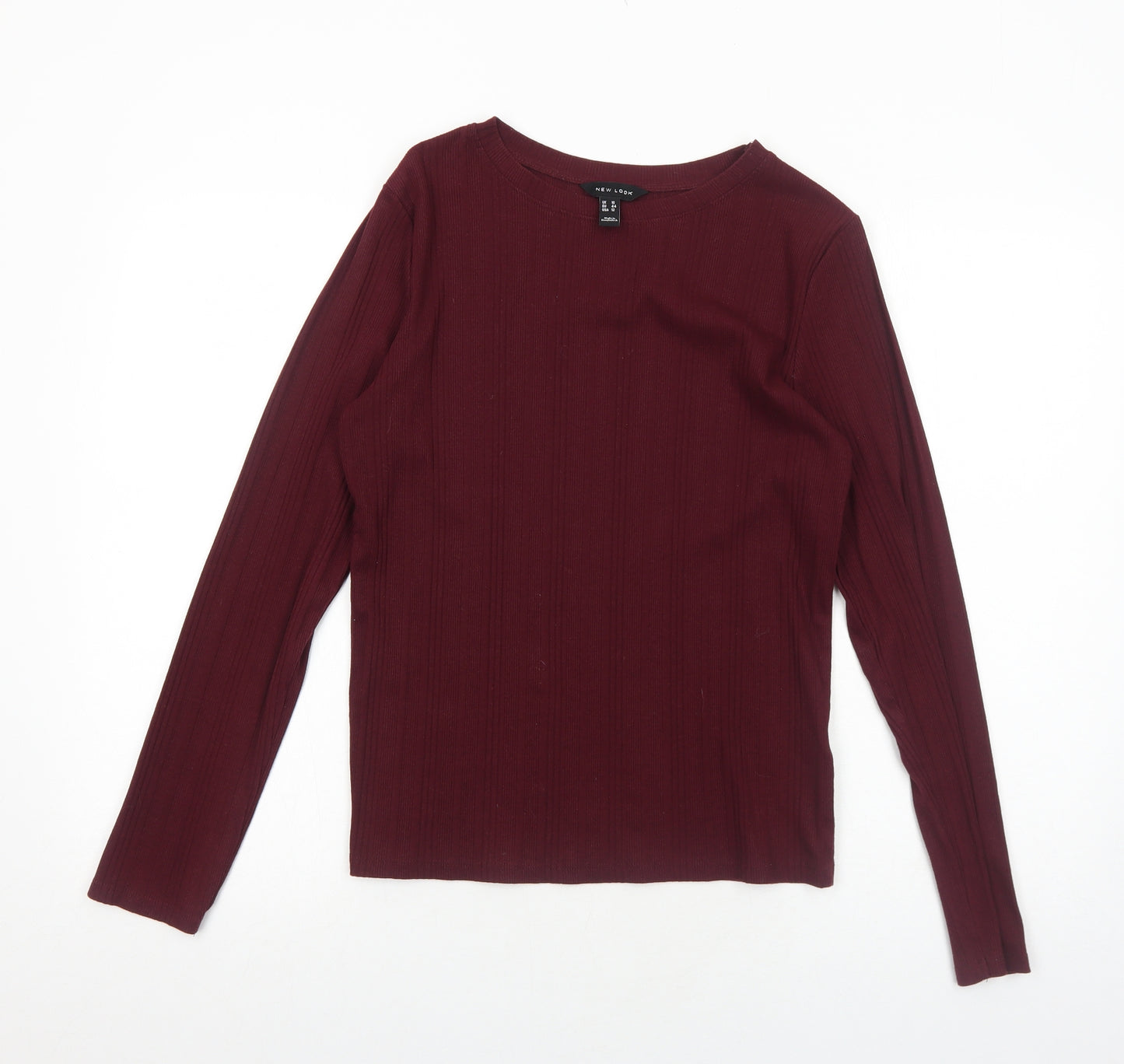 New Look Womens Purple Viscose Basic T-Shirt Size 16 Round Neck