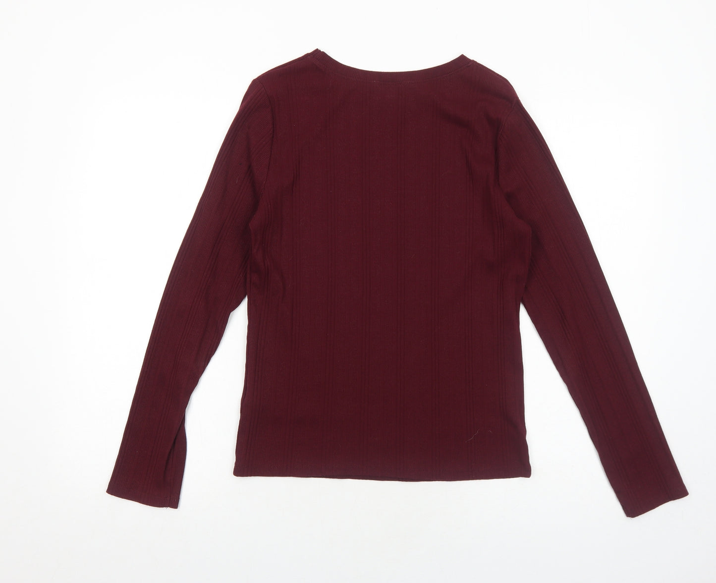 New Look Womens Purple Viscose Basic T-Shirt Size 16 Round Neck