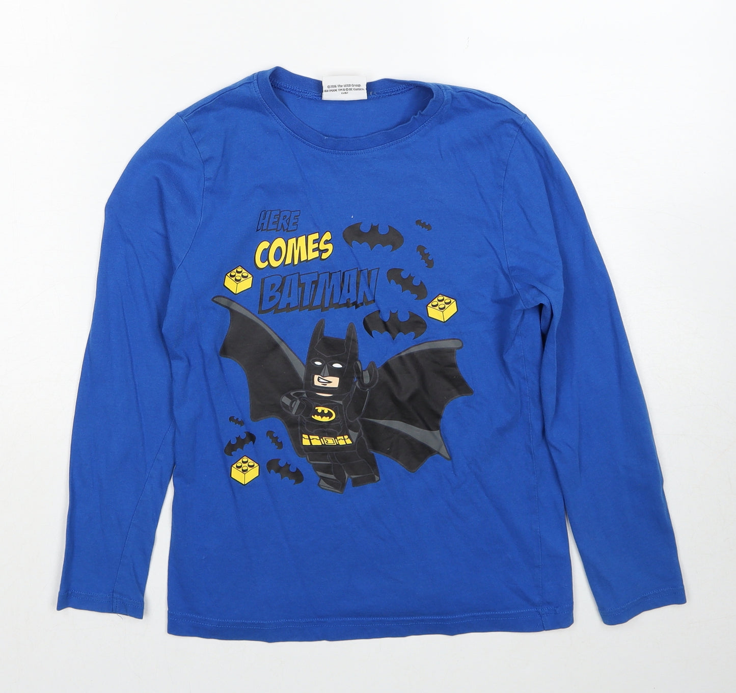 George Boys Blue Cotton Pullover T-Shirt Size 9-10 Years Crew Neck Pullover - Batman