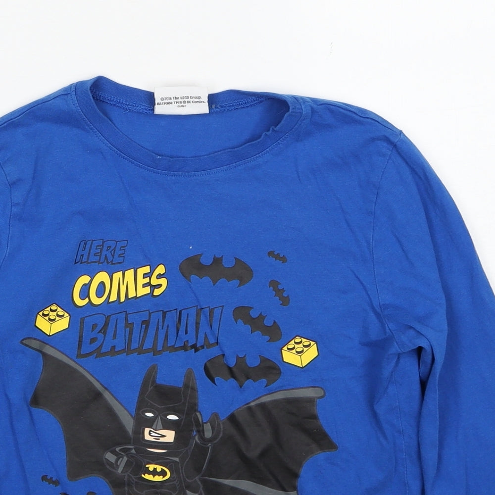 George Boys Blue Cotton Pullover T-Shirt Size 9-10 Years Crew Neck Pullover - Batman