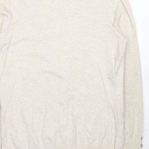 Yessica Womens Beige V-Neck Viscose Cardigan Jumper Size L