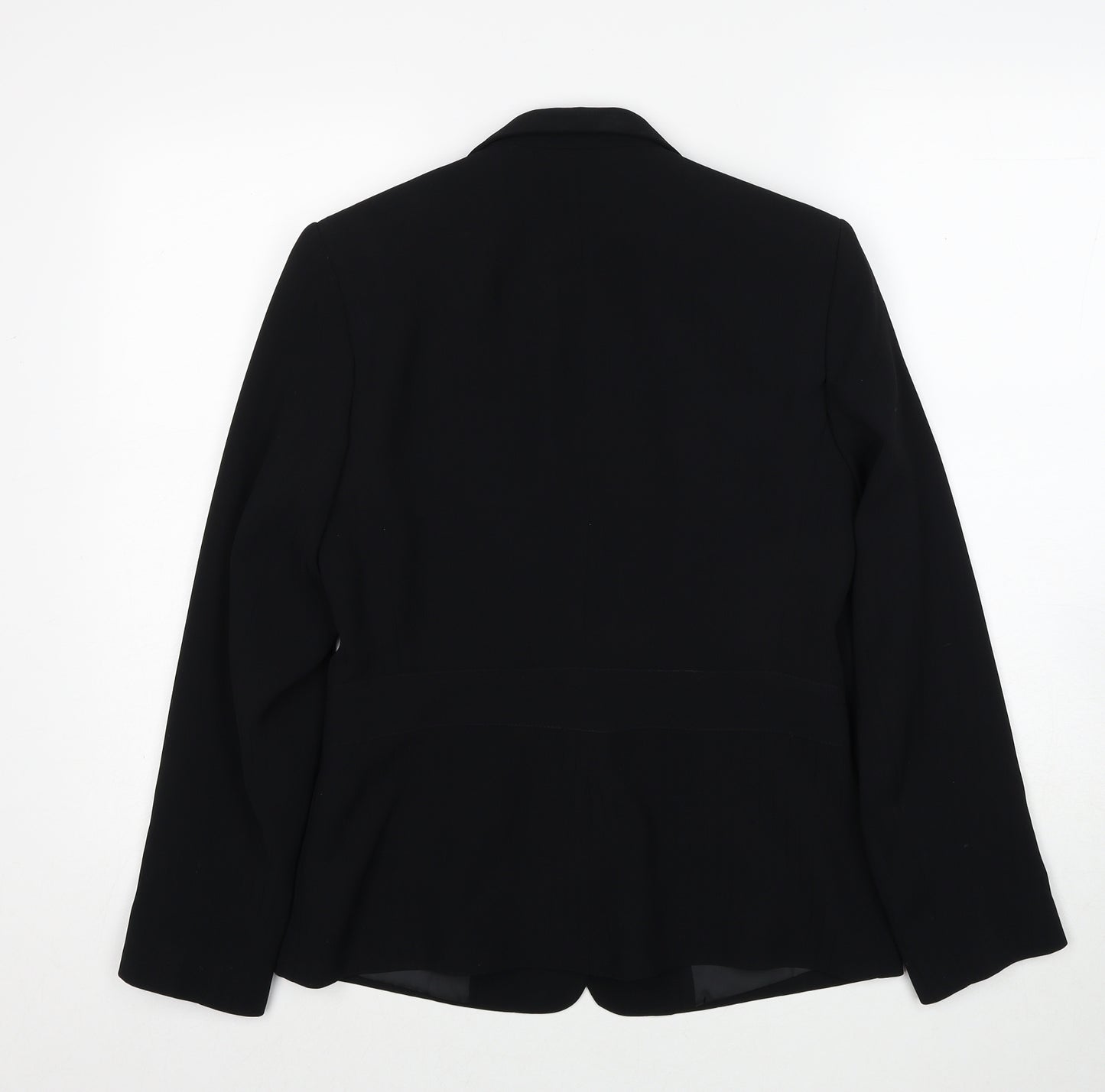 AMARANTO Womens Black Jacket Blazer Size 12 Button