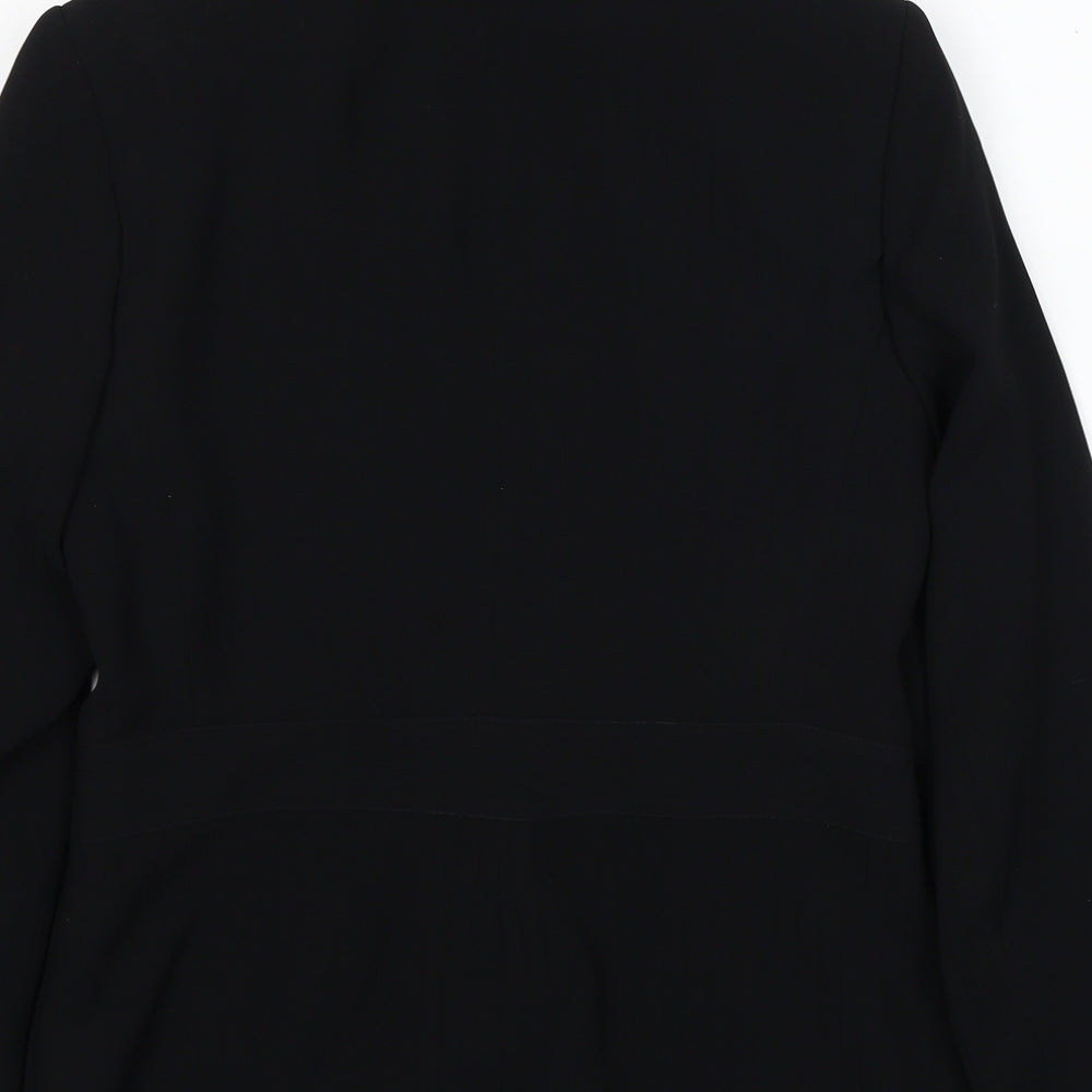 AMARANTO Womens Black Jacket Blazer Size 12 Button