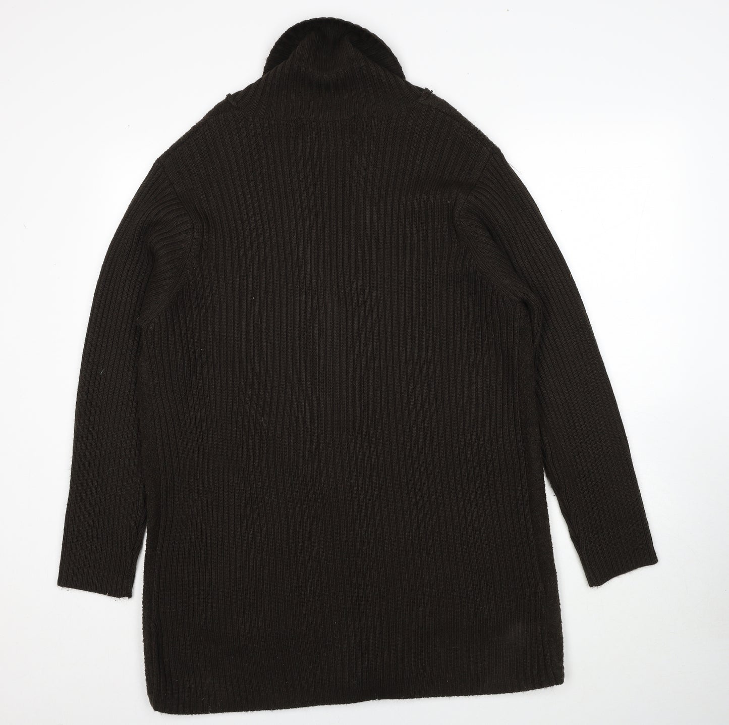 Roman Womens Brown Collared Polyester Cardigan Jumper Size L