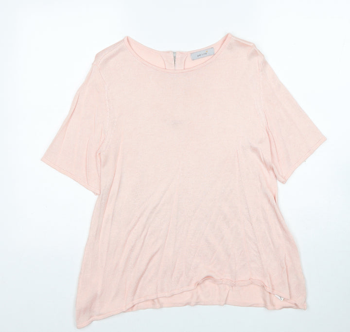 Per Una Womens Pink Boat Neck Viscose Pullover Jumper Size 12