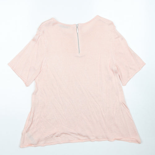 Per Una Womens Pink Boat Neck Viscose Pullover Jumper Size 12