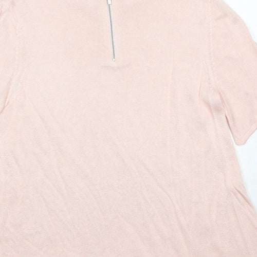 Per Una Womens Pink Boat Neck Viscose Pullover Jumper Size 12