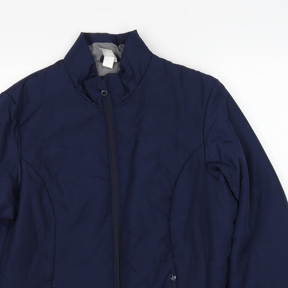 DECATHLON Mens Blue Quilted Jacket Size L Zip