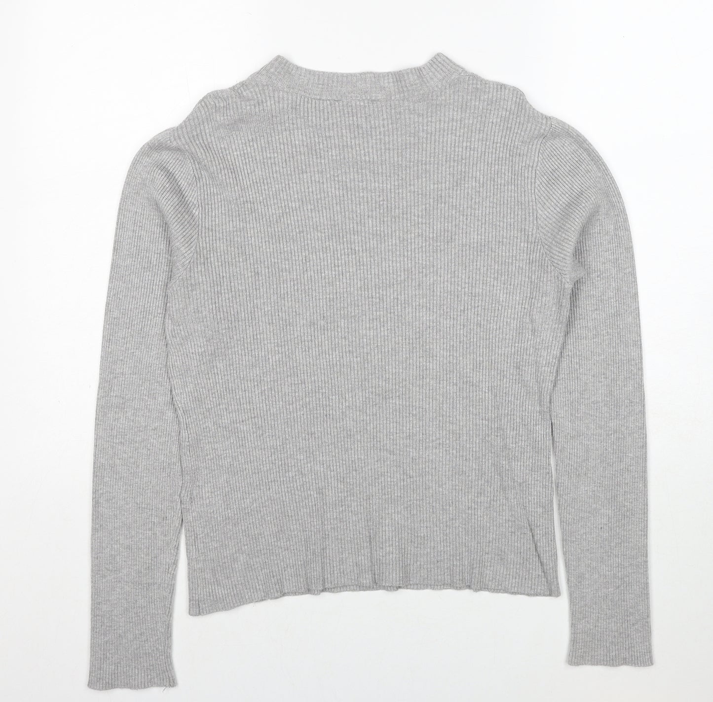 New Look Womens Grey Round Neck Viscose Pullover Jumper Size 18