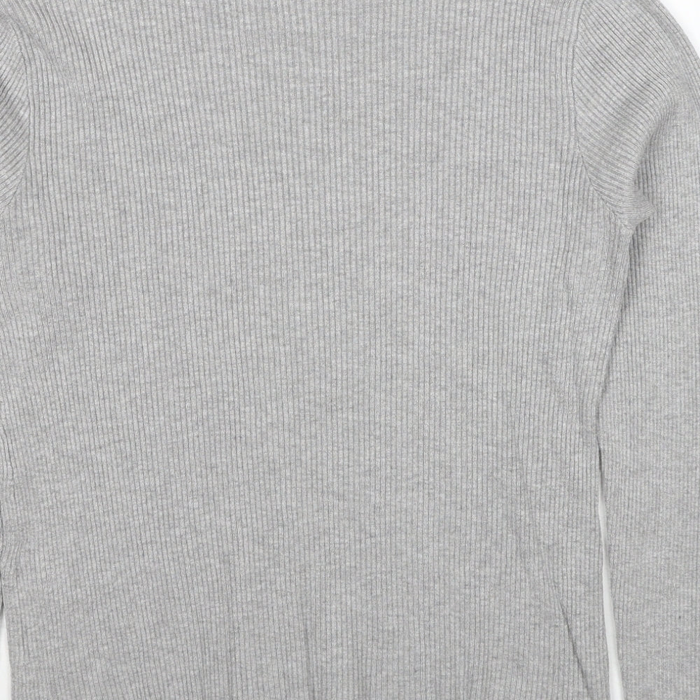 New Look Womens Grey Round Neck Viscose Pullover Jumper Size 18